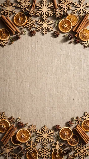 Rustic Wooden Snowflake Christmas Border