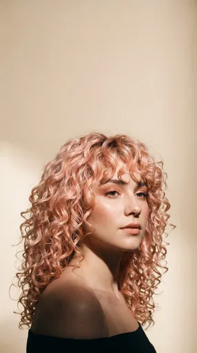 Woman With Pastel Peach Curly Hair