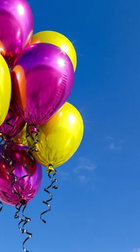 Glossy Magenta and Yellow Party Balloons