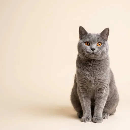Gray Chartreux Cat Studio Portrait