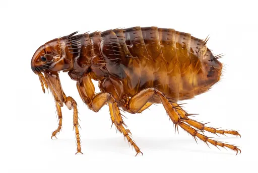 Macro Side Profile of Brown Flea