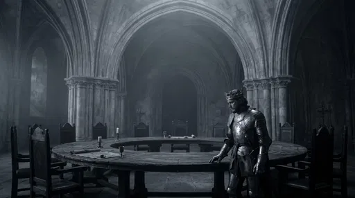 Lone King by the Round Table