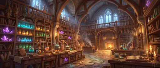 Magical Alchemist Potion and Crystal Workshop