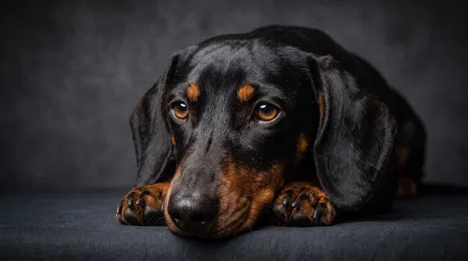 Black and Tan Dachshund Studio Portrait