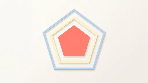 Minimal Pastel Nested Pentagon Shapes