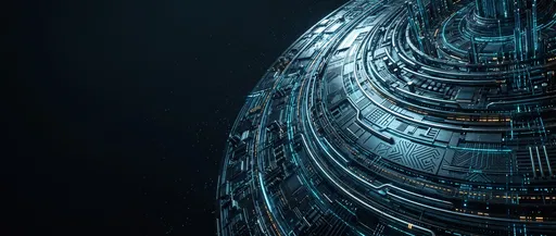 Futuristic Radial Circuit Grid Background