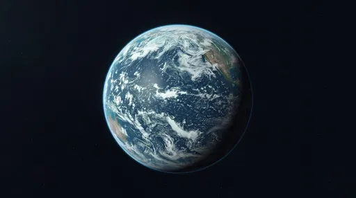 Planet Earth Centered in Dark Space