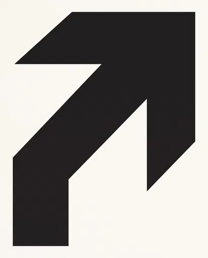 Bold Brutalist Black Northeast Arrow