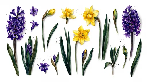 Watercolor Hyacinth and Jonquil Botanical Clip Art