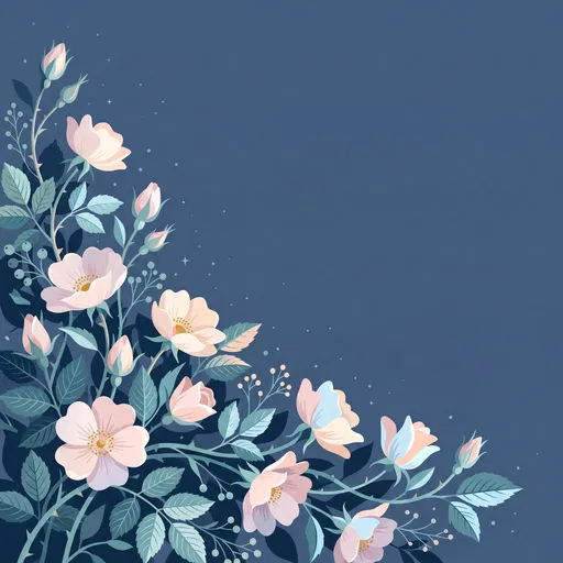 Wild Roses Corner Frame Illustration