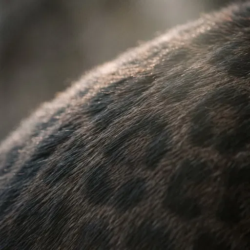 Macro Close-Up of Black Panther Fur