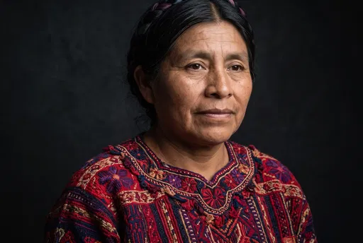 Studio Portrait of Indigenous Guatemalan Woman