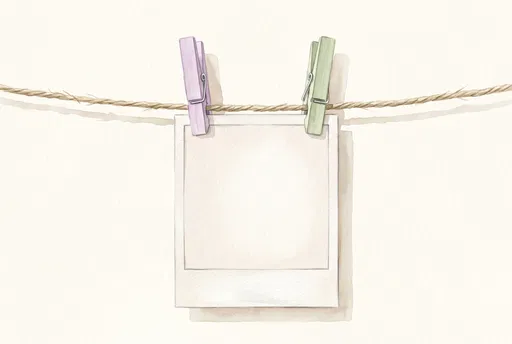 Watercolor Instant Photo Frame on Twine