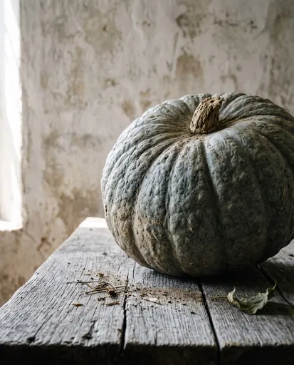 Rustic Blue Grey Squash on Table