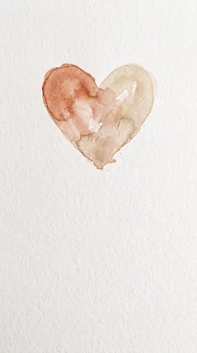 Watercolor Terracotta and Beige Heart Illustration