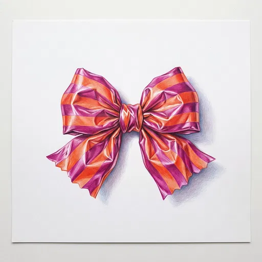 Striped Candy Wrapper Bow Drawing