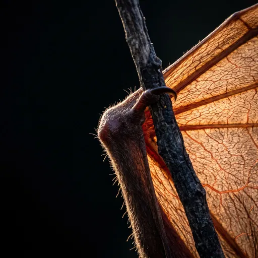 Backlit Flying Fox Wing and Claw