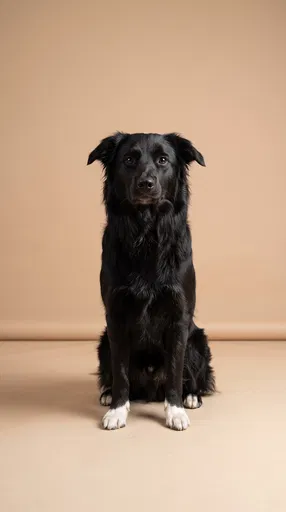 Black Border Collie Studio Portrait