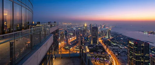 Twilight Cityscape View from Observation Deck