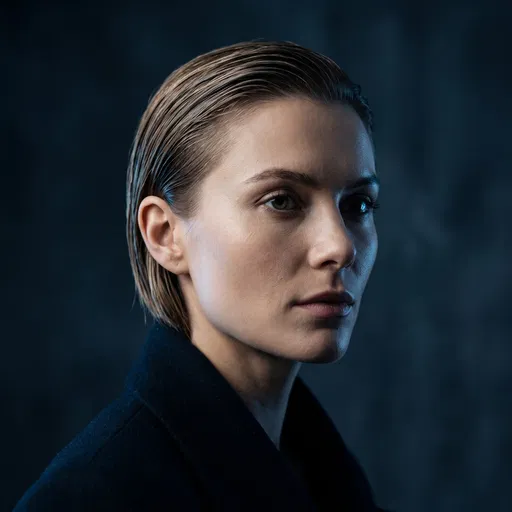 Woman With Sleek Wet-Look Short Bob