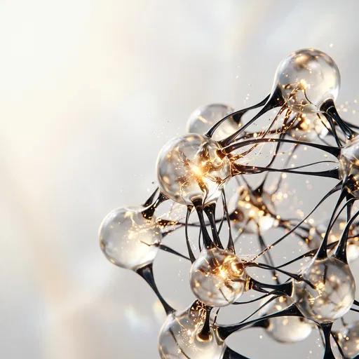 Glass Neural Network Cluster with Gold Sparks