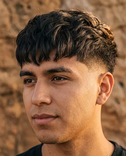 Young Man With Low Taper Fade Haircut