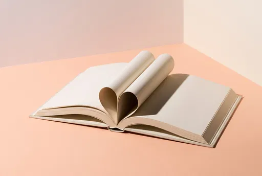 Open Book With Heart Shaped Pages