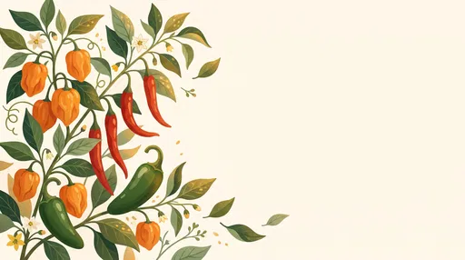 Botanical Chili Pepper Illustration Background