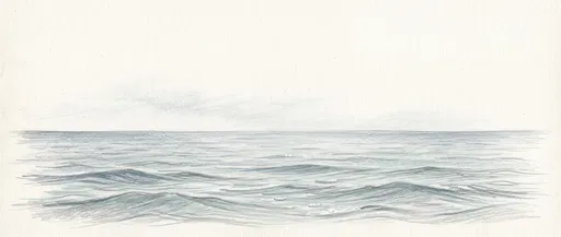 Colored Pencil Ocean Horizon Drawing
