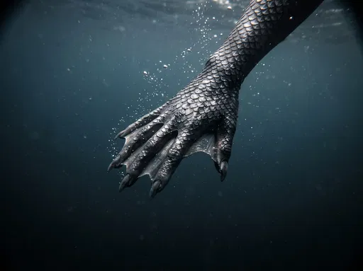 Scaled Webbed Hand Underwater