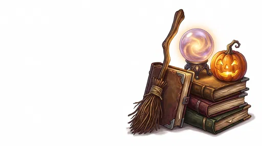 Halloween Spellbooks Crystal Ball and Pumpkin Clipart