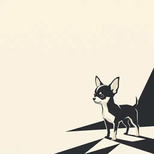 Minimalist Monochrome Chihuahua Vector Illustration