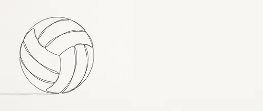 Minimalist Continuous Line Volleyball Drawing