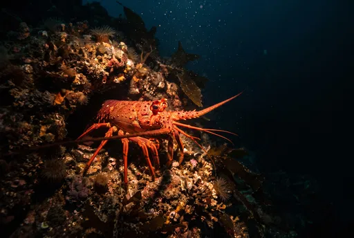 Spiny Rock Lobster on Dark Reef