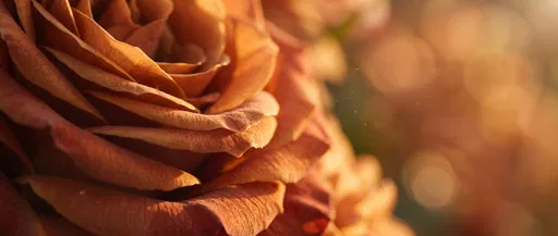 Warm Terracotta Rose Macro With Bokeh