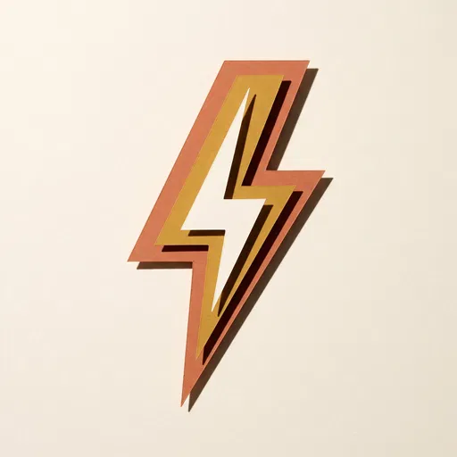 Layered Paper Cutout Lightning Bolt