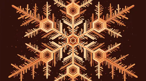 Warm Geometric Snowflake Vector Illustration