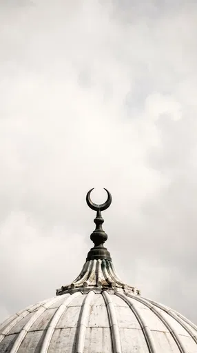 Bronze Crescent Finial on Marble Dome