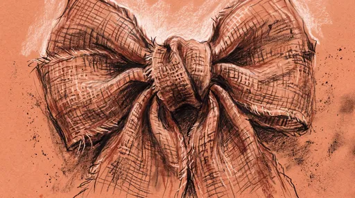 Charcoal and Chalk Burlap Bow Illustration