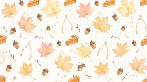 Watercolor Autumn Thanksgiving Pattern Background