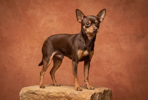 Brown Chihuahua Standing on Sandstone Block