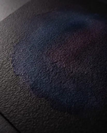 Dark Indigo Watercolor on Black Paper