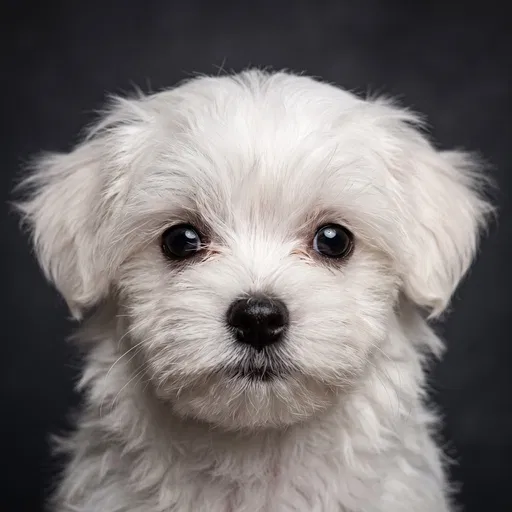 White Maltese Puppy Studio Portrait