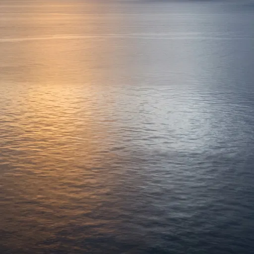 Calm Ocean Surface Dusk Reflection