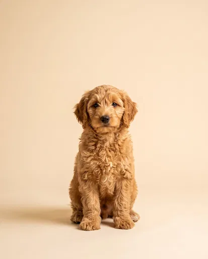 Golden Labradoodle Puppy Studio Portrait