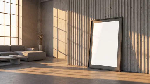 Blank Poster Frame in Minimalist Room