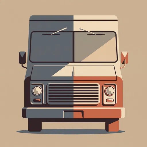 Minimalist Step-Van Food Truck Illustration