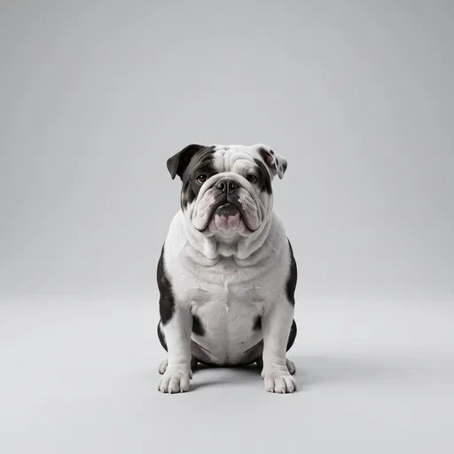 Black and White English Bulldog Studio Portrait