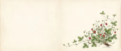 Vintage Botanical Wild Strawberry Illustration Banner