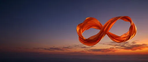 Orange Silk Infinity Ribbon at Sunset